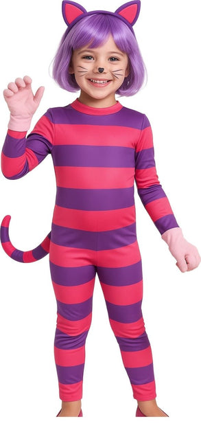 Halloween Kostuum Paars Roze Kind Lachende Kat van Fiestas Guirca koop je bij Partywinkel