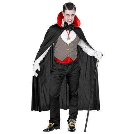 Halloween Kostuum Rood Zwart Heren Vampier van Widmann koop je bij Partywinkel