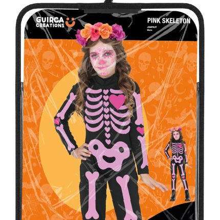 Halloween Kostuum Roze Meisje Skelet van Fiestas Guirca koop je bij Partywinkel