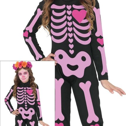 Halloween Kostuum Roze Meisje Skelet van Fiestas Guirca koop je bij Partywinkel