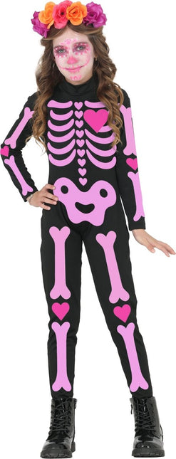 Halloween Kostuum Roze Meisje Skelet van Fiestas Guirca koop je bij Partywinkel