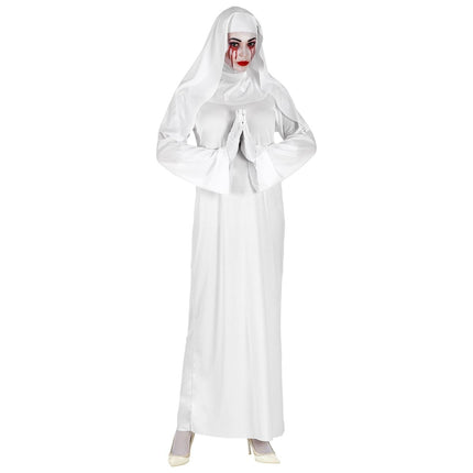 Halloween Kostuum Wit Dames Non Geest van Widmann koop je bij Partywinkel