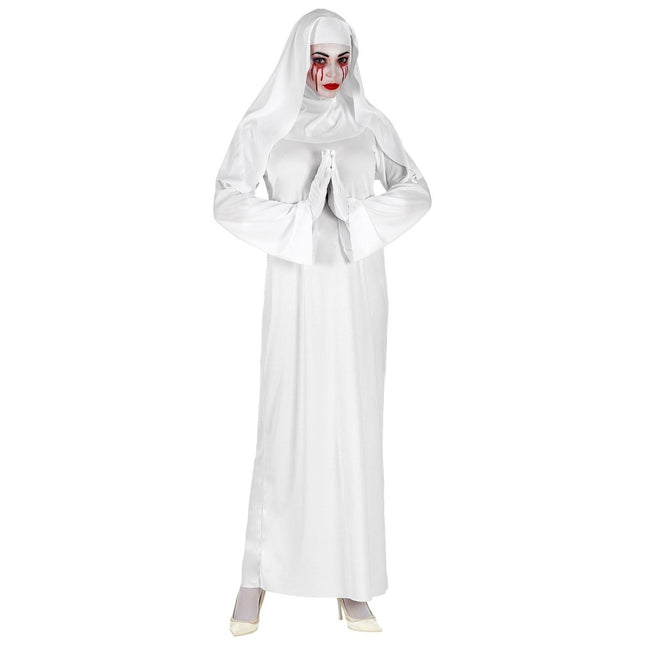 Halloween Kostuum Wit Dames Non Geest van Widmann koop je bij Partywinkel