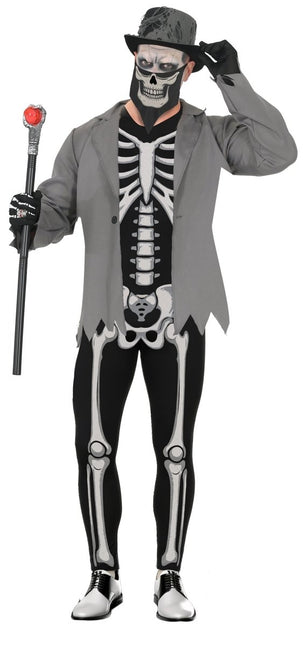 Halloween Kostuum Wit Zwart Heren Skelet 3 delig van Fiestas Guirca koop je bij Partywinkel
