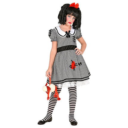 Halloween Kostuum Wit Zwart Meisje Pop van Widmann koop je bij Partywinkel