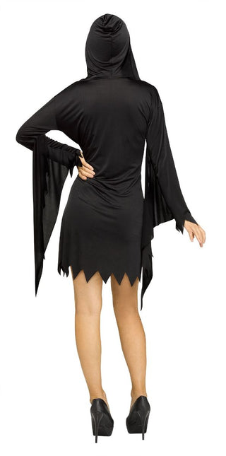 Halloween Kostuum Zwart Dames Geest Face Aged van Ghostface koop je bij Partywinkel