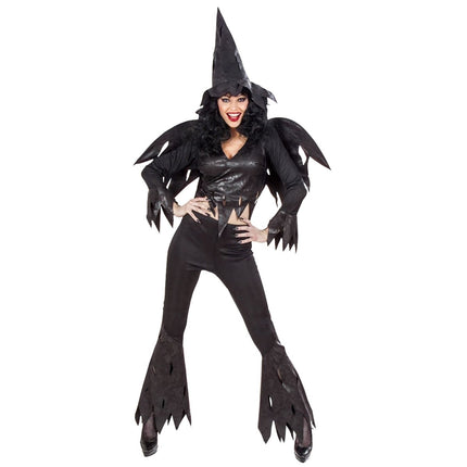 Halloween Kostuum Zwart Dames Heks 4 delig van Widmann koop je bij Partywinkel