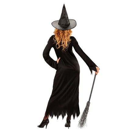 Halloween Kostuum Zwart Goud Dames Heks 2 delig van Widmann koop je bij Partywinkel