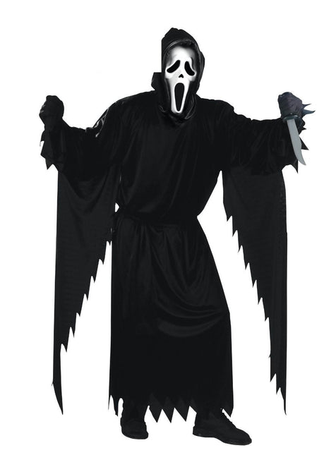 Halloween Kostuum Zwart Heren Geest 3 delig van Ghostface koop je bij Partywinkel