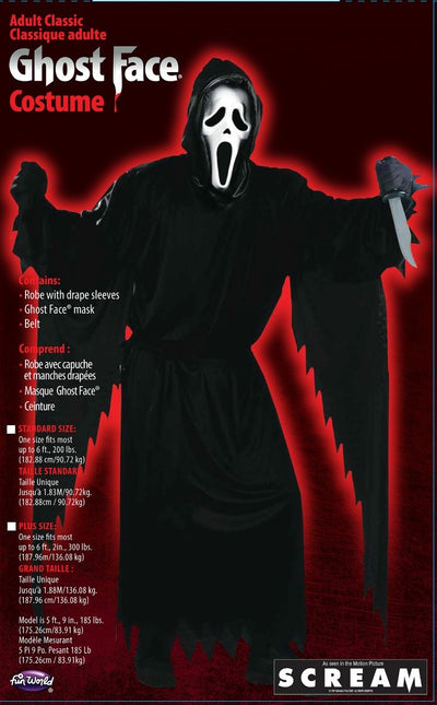 Halloween Kostuum Zwart Heren Geest 3 delig van Ghostface koop je bij Partywinkel