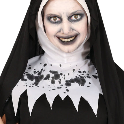 Halloween Kostuum Zwart Wit Dames Non van Fiestas Guirca koop je bij Partywinkel