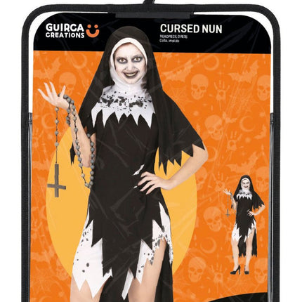 Halloween Kostuum Zwart Wit Dames Non van Fiestas Guirca koop je bij Partywinkel