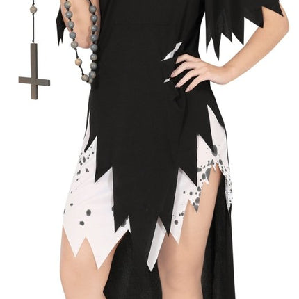 Halloween Kostuum Zwart Wit Dames Non van Fiestas Guirca koop je bij Partywinkel
