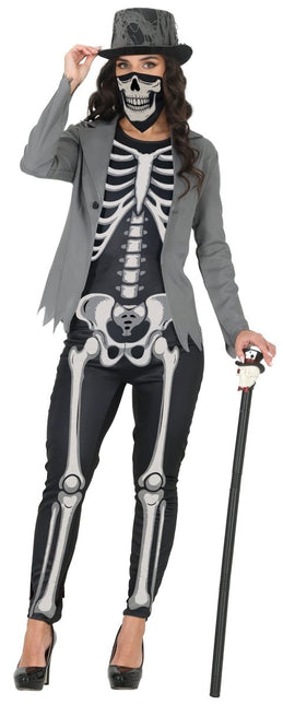 Halloween Kostuum Zwart Wit Dames Skelet van Fiestas Guirca koop je bij Partywinkel