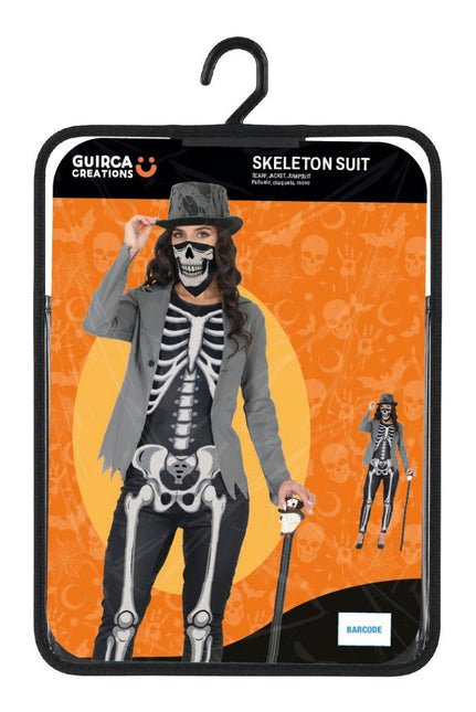 Halloween Kostuum Zwart Wit Dames Skelet van Fiestas Guirca koop je bij Partywinkel
