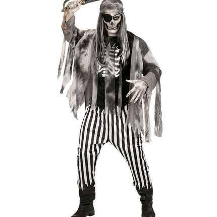 Halloween Kostuum Zwart Wit Heren Spook Piraat van Widmann koop je bij Partywinkel