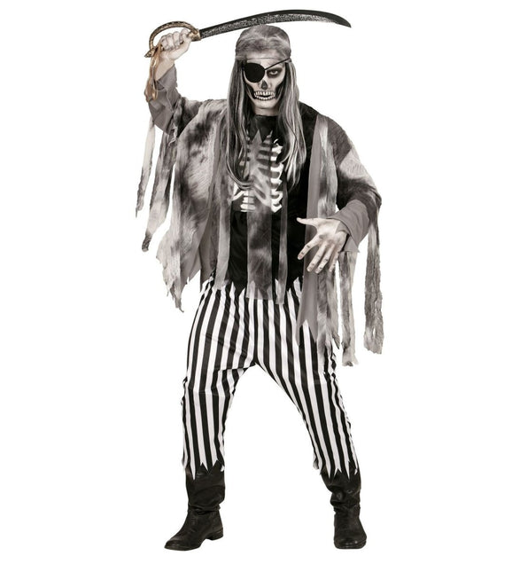 Halloween Kostuum Zwart Wit Heren Spook Piraat van Widmann koop je bij Partywinkel