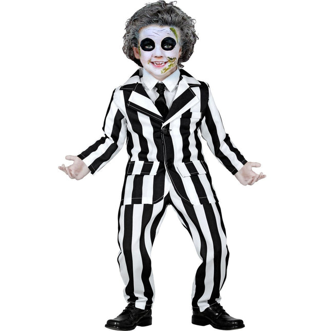 Halloween Kostuum Zwart Wit Kind Geest van Widmann koop je bij Partywinkel