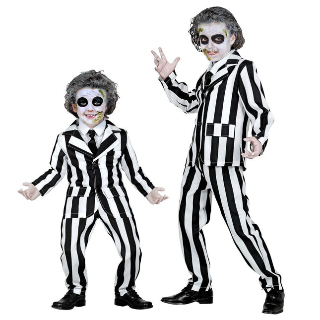 Halloween Kostuum Zwart Wit Kind Geest van Widmann koop je bij Partywinkel