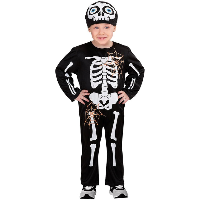 Halloween Kostuum Zwart Wit Kind Skelet van Widmann koop je bij Partywinkel