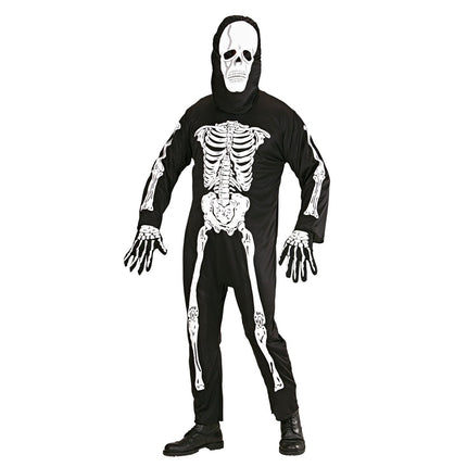 Halloween Kostuum Zwart Wit Skelet van Widmann koop je bij Partywinkel