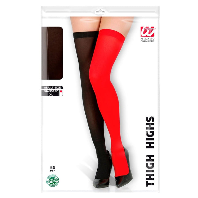 Halloween Kousen Rood Zwart van Widmann koop je bij Partywinkel