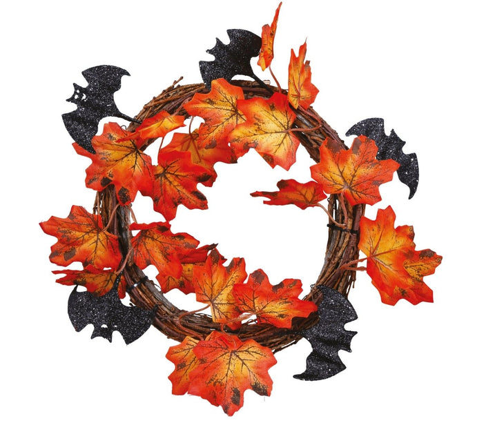 Halloween Kroon Bladeren 30cm van Fiestas Guirca koop je bij Partywinkel