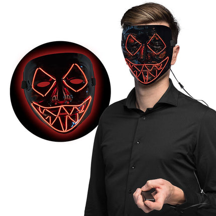 Halloween Led - Masker Killer Smile Rood van Boland koop je bij Partywinkel