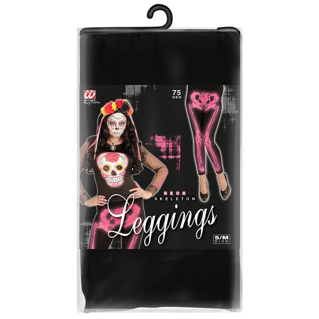 Halloween Legging Roze Skelet van Widmann koop je bij Partywinkel