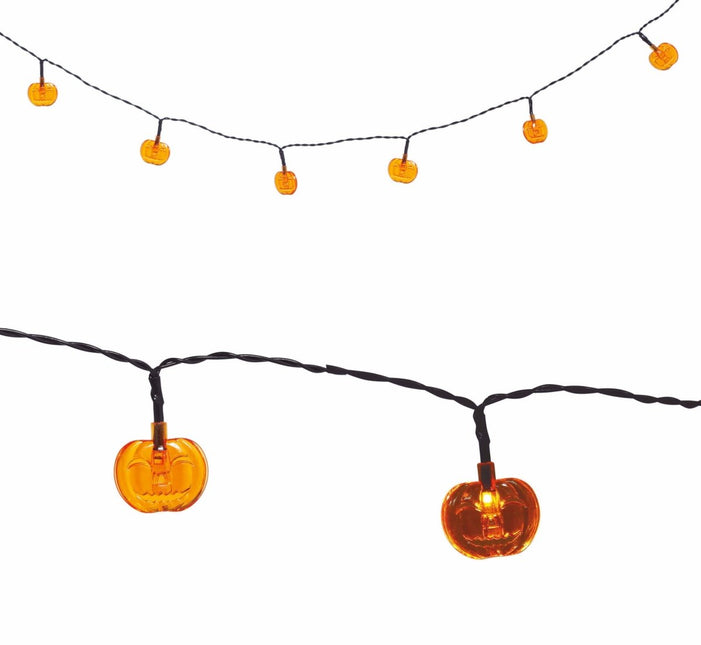 Halloween Lichtslinger LED Pompoenen 1,55m van Fiestas Guirca koop je bij Partywinkel