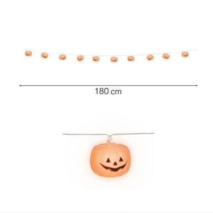 Halloween Lichtslinger Pompoen 1,8m van Fiestas Guirca koop je bij Partywinkel