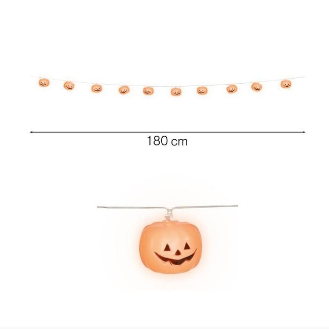 Halloween Lichtslinger Pompoen 1,8m van Fiestas Guirca koop je bij Partywinkel