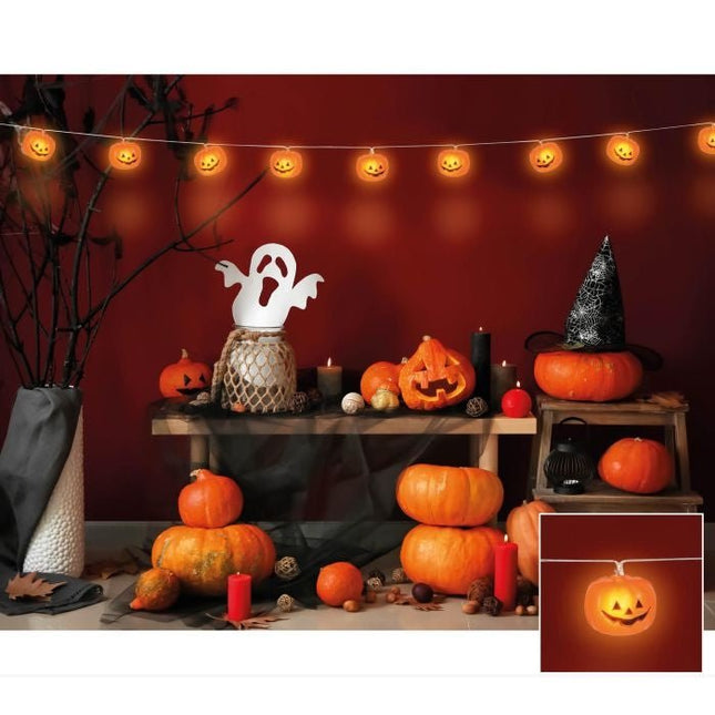 Halloween Lichtslinger Pompoen 1,8m van Fiestas Guirca koop je bij Partywinkel