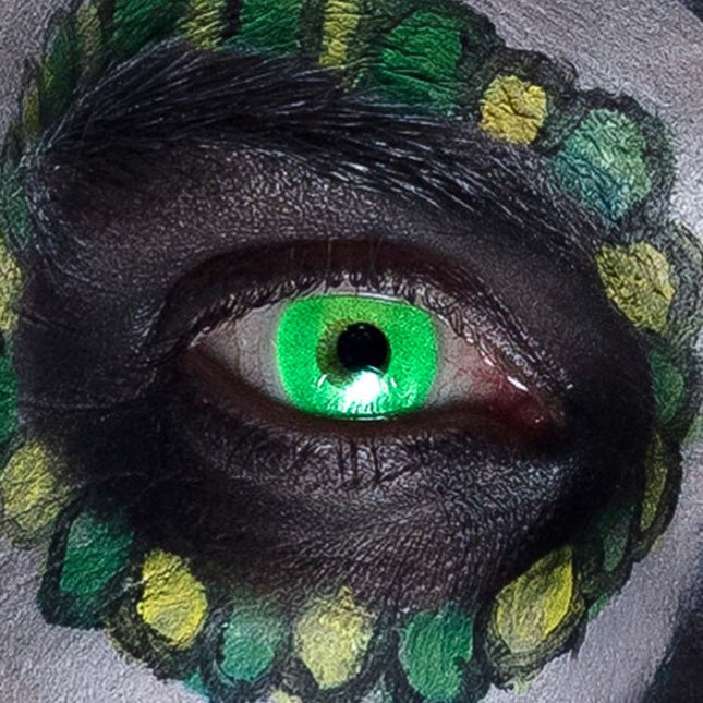 Halloween Maandlenzen Uv Flash Groen van Boland koop je bij Partywinkel
