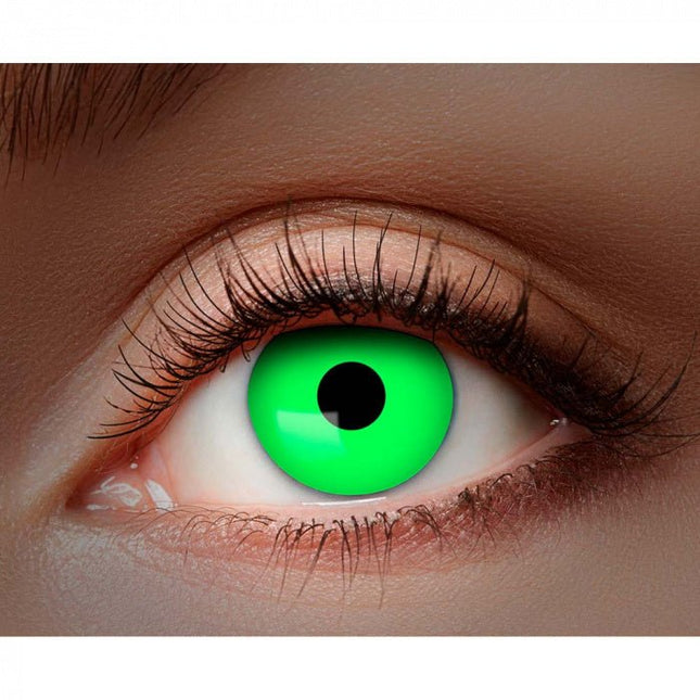 Halloween Maandlenzen Uv Flash Groen van Boland koop je bij Partywinkel