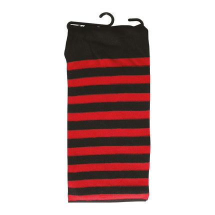 Halloween Maillot Kind Zwart Rood Gestreept 5/9 jaar van Fiestas Guirca koop je bij Partywinkel