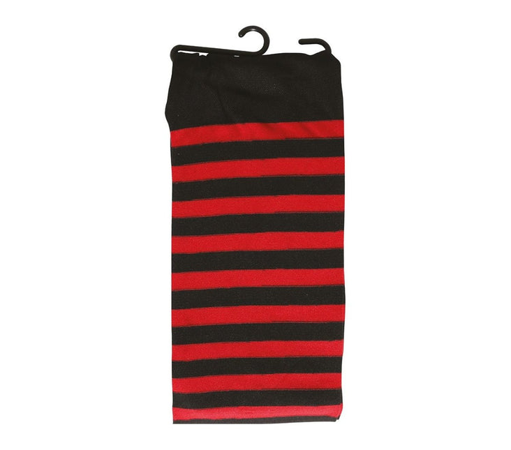 Halloween Maillot Kind Zwart Rood Gestreept 5/9 jaar van Fiestas Guirca koop je bij Partywinkel