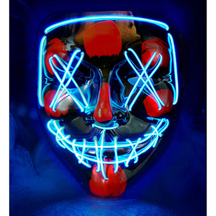 Halloween Masker Blauw Met Licht van Widmann koop je bij Partywinkel