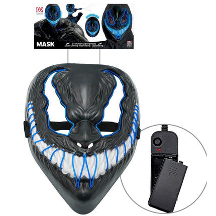 Halloween Masker Blauw Monster Met Licht van Widmann koop je bij Partywinkel
