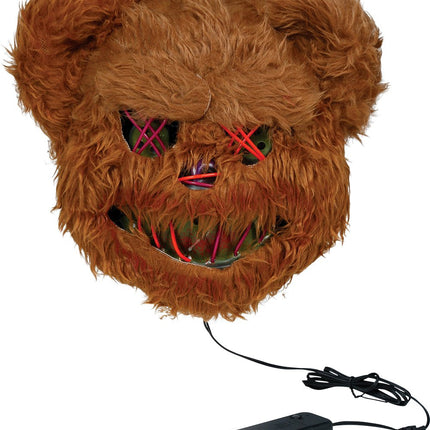 Halloween Masker Bruin Beer Met Licht van Fiestas Guirca koop je bij Partywinkel