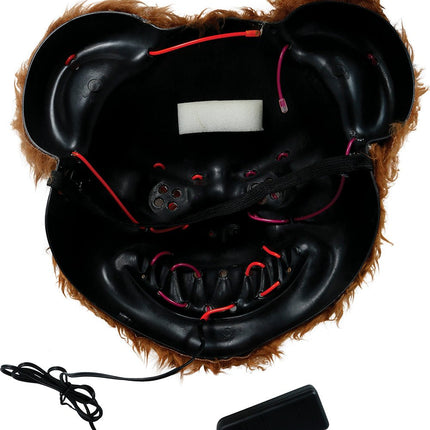 Halloween Masker Bruin Beer Met Licht van Fiestas Guirca koop je bij Partywinkel