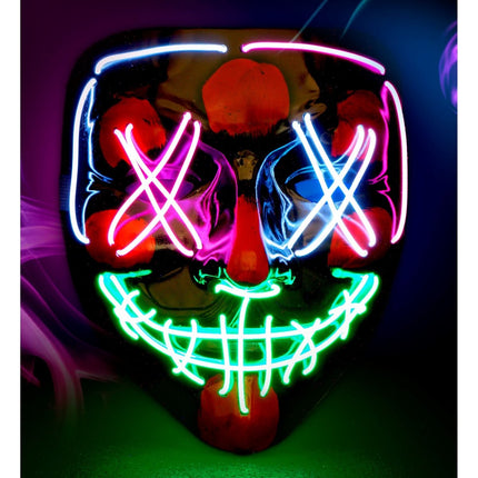 Halloween Masker Gekleurd Met Licht van Widmann koop je bij Partywinkel