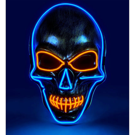 Halloween Masker Gekleurd Schedel Met Licht van Widmann koop je bij Partywinkel