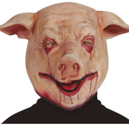 Halloween Masker Rood Roze Varken van Fiestas Guirca koop je bij Partywinkel