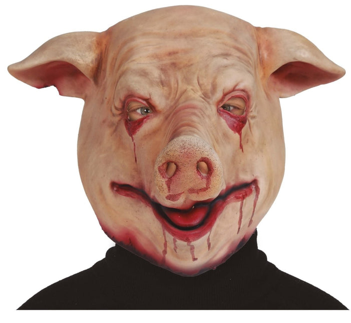 Halloween Masker Rood Roze Varken van Fiestas Guirca koop je bij Partywinkel