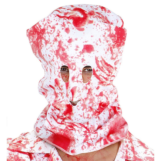 Halloween Masker Rood Wit Bloederig van Widmann koop je bij Partywinkel