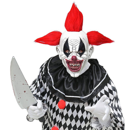 Halloween Masker Rood Wit Clown van Widmann koop je bij Partywinkel