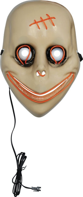 Halloween Masker Wit Momo Met Licht van Fiestas Guirca koop je bij Partywinkel