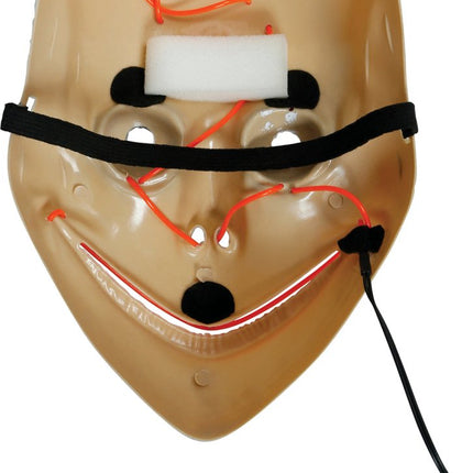 Halloween Masker Wit Momo Met Licht van Fiestas Guirca koop je bij Partywinkel