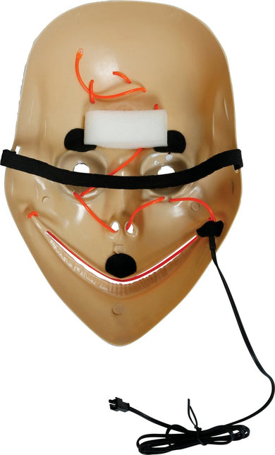 Halloween Masker Wit Momo Met Licht van Fiestas Guirca koop je bij Partywinkel